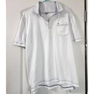 Tommy‎ Hilfiger men's polo shirt Logo left pocket white size X-Large Custom Fit
